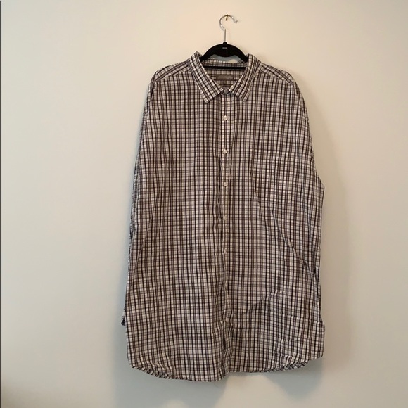 Denver Hayes classic fit grey navy plaid button up - Picture 1 of 5